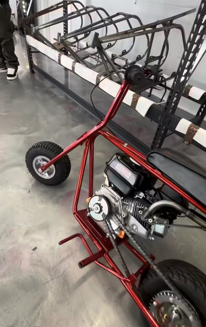 Volts Custom Red-Frame Minibike – Street Beast Edition (J-Bars Bended, 55+ MPH) - Image 2